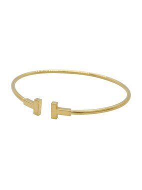 Tiffany & Co Bangle T Wire Narrow 18K Yellow Gold Bracelet